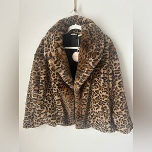 Camila Coelho Leopard Faux Fur Coat